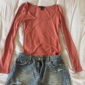 Fitted Long Sleeve Ribbed Shirt